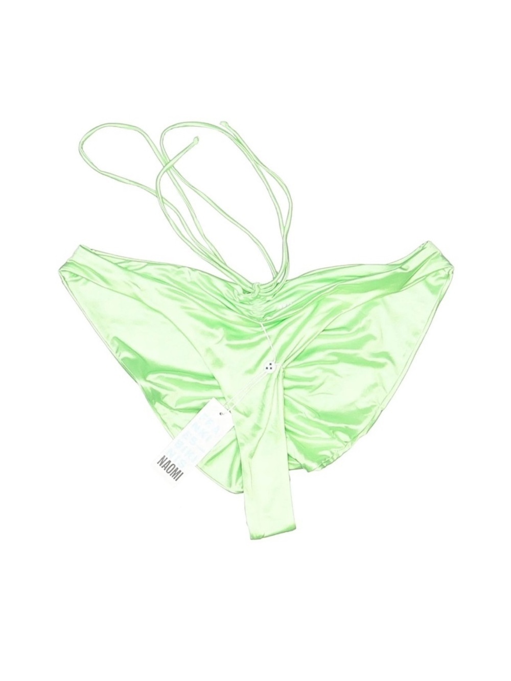 Frankies Bikinis Naomi Osaka Foxy Satin Bikini Bottoms Honeydew Green Cheeky XL - Picture 3 of 7